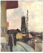 August Macke Catedral of Freiburg in the Switzerland oil on canvas